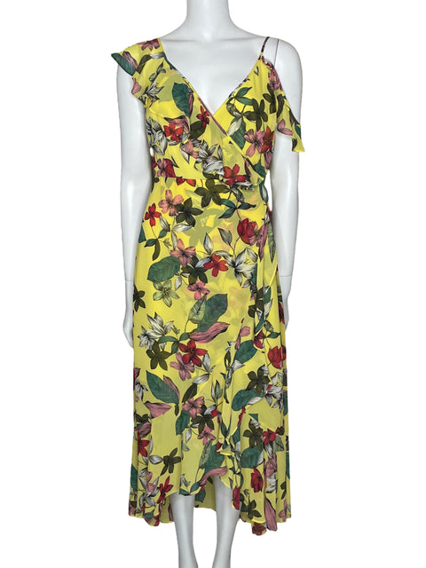 Vestido Guess Midi Vuelos Amarillo-Talla M
