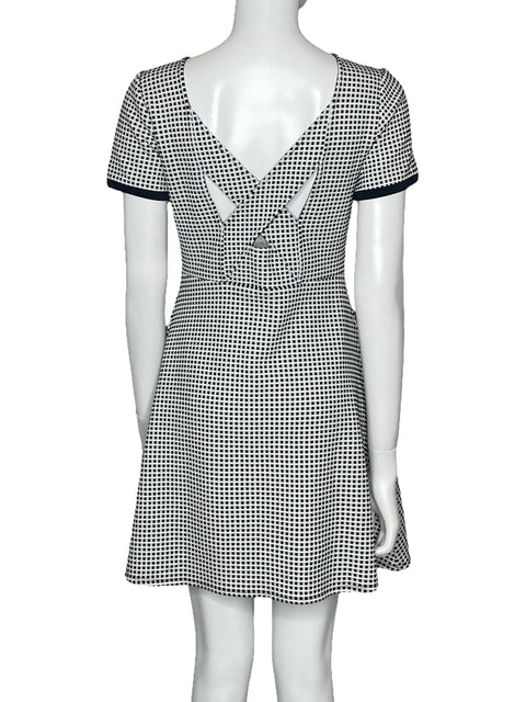 Vestido Armani Exchange Cuadros Manga Corta Blanco-Talla M