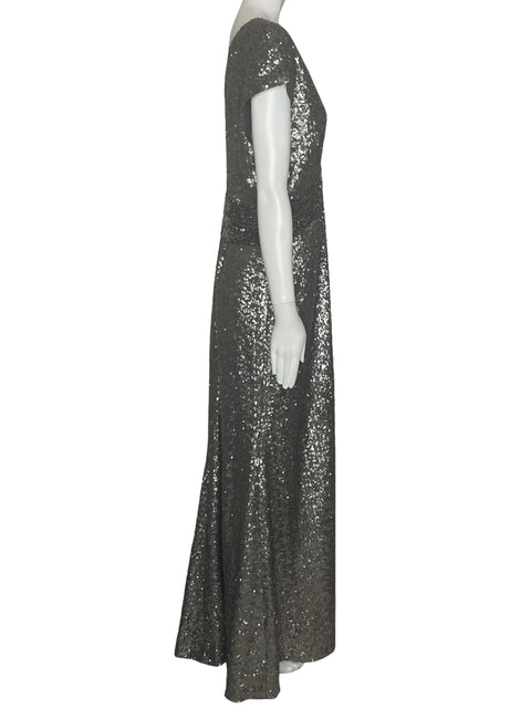 Vestido Pamella Roland Lentejuela Plateado-Talla 8