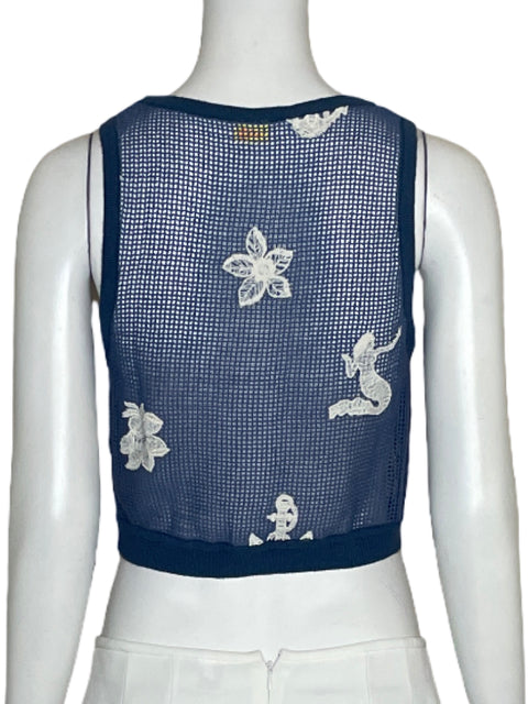Top Agua Bendita Punto Sirena Azul-Talla S