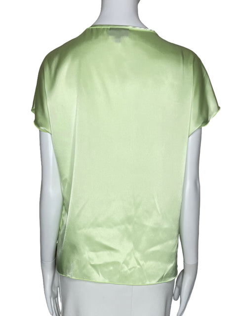 Blusa Nicole Miller Satinada Verde-Talla S