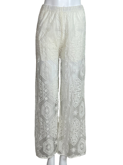 Pantalón Cotazur Encaje Blanco-Talla M