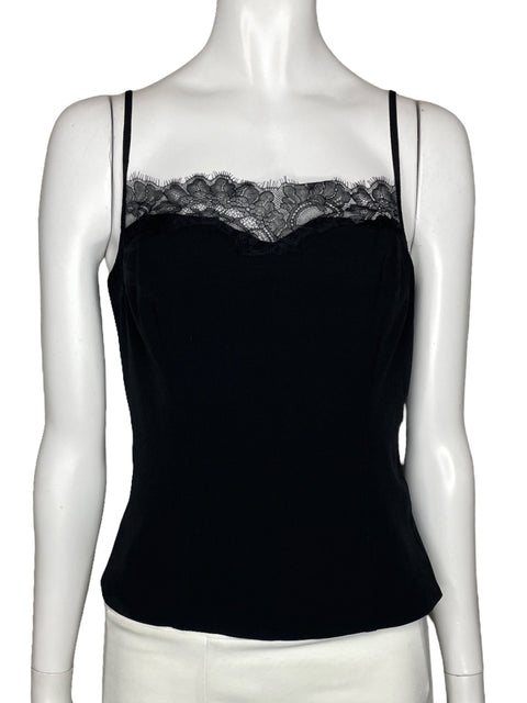 Top Express Tiras Encaje Negro-Talla S