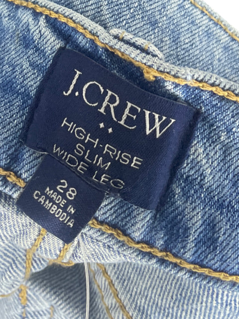 Pantalón J. Crew Slim Wide Leg Azul - Talla 28