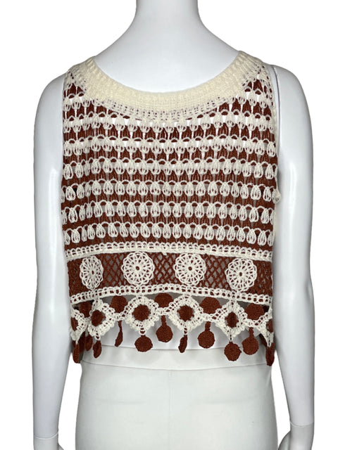 Top Tesoro TPS Tejido Sin Mangas Marron-Talla M