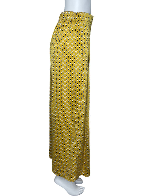 Pantalón Zara Lunares Botones Amarillo-Talla M