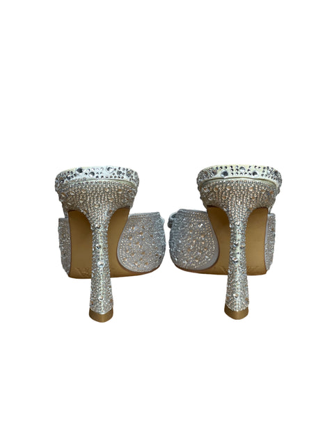 Calzado Zara Rhinestone Mule Plateado-Talla 37