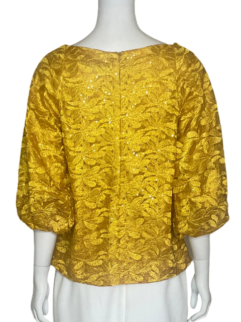 Blusa Nbynancy Encaje Amarillo-Talla M