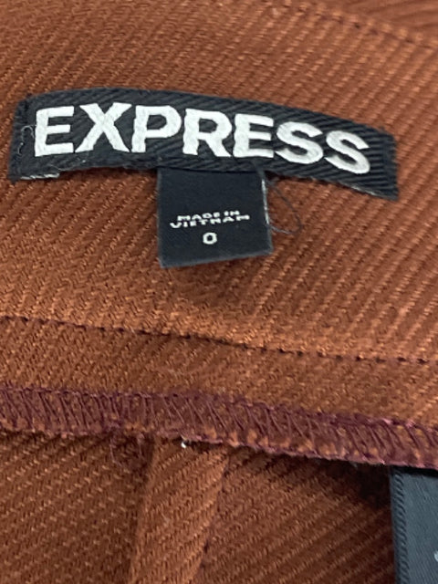 Falda Express Botones Pliegues Marron-Talla 0