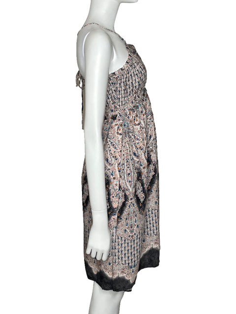 Vestido Oysho Mini Halter Beige-Talla S