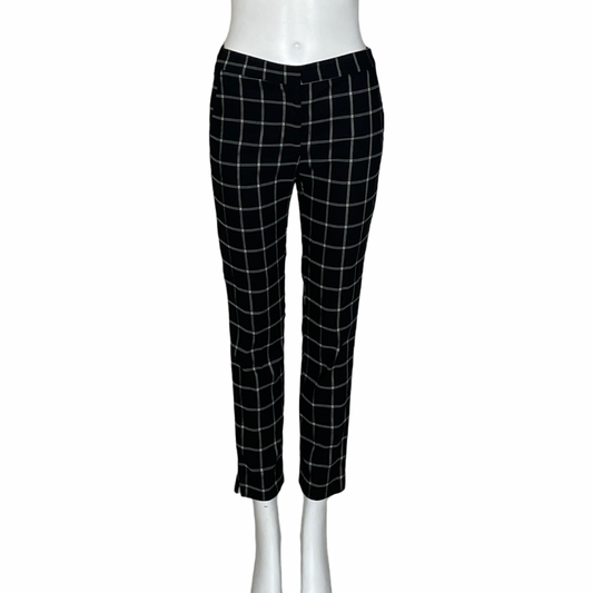 Pantalon Zara Jogger Waist Cuadros Negro- Talla XS