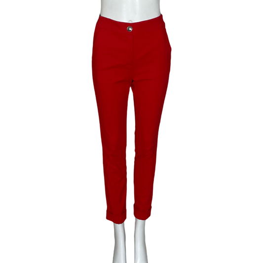 Pantalón Zara Jogger Waist Rojo-TallaXS