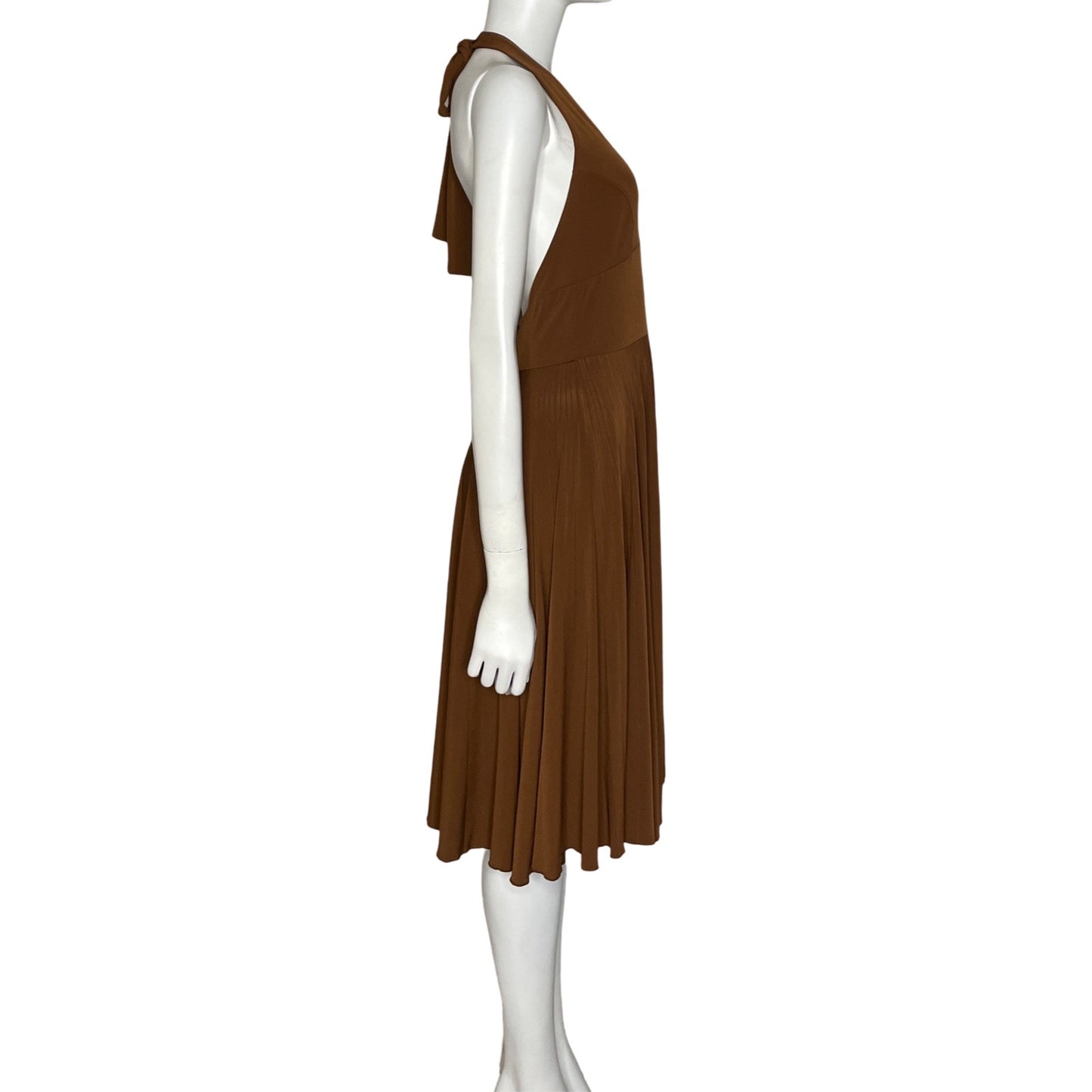 Vestido Max And Cleo Plisado Escote V Marrón-
Talla SP