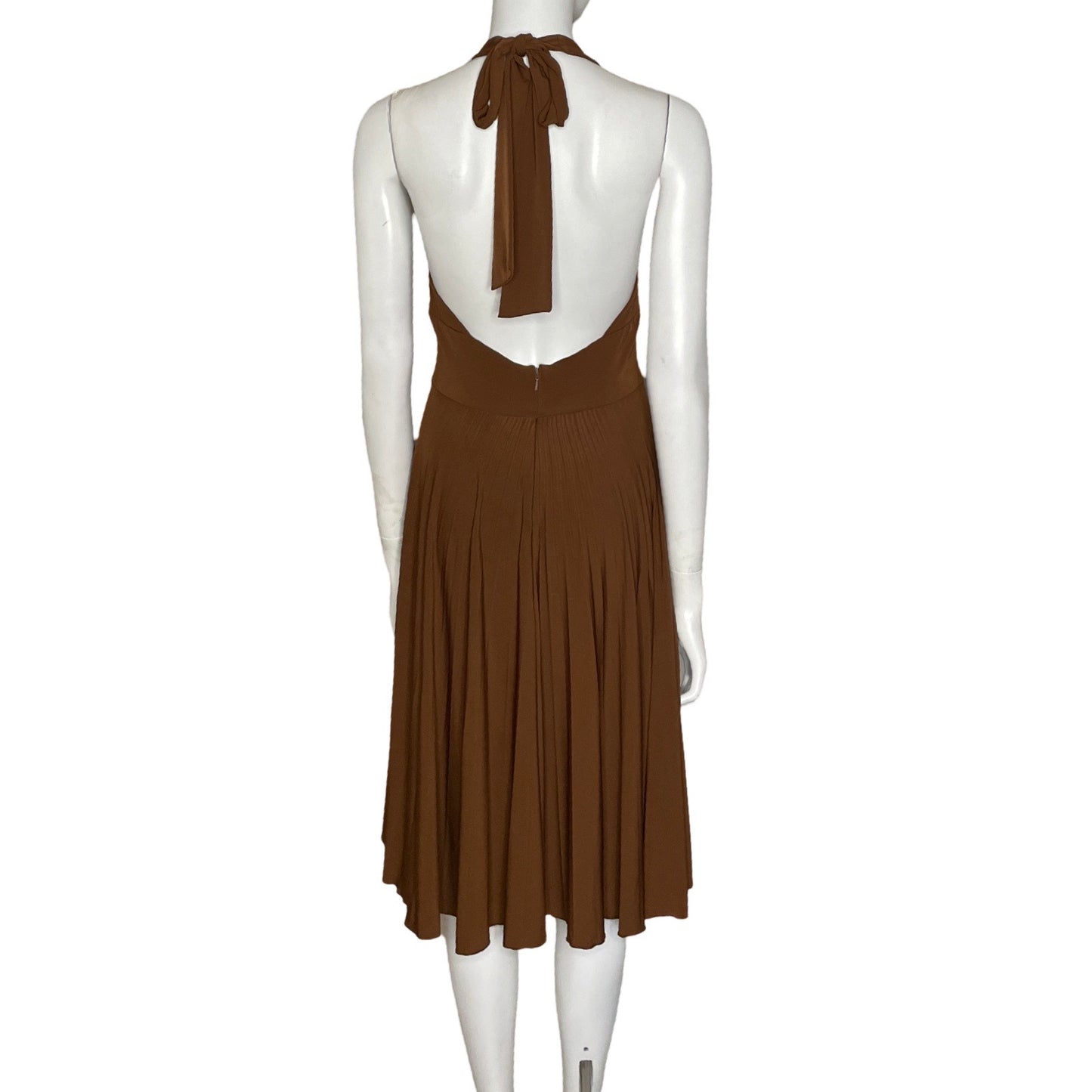 Vestido Max And Cleo Plisado Escote V Marrón-
Talla SP