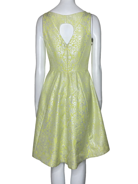 Vestido Yoana Baraschi Metalizado Amarillo-Talla 2