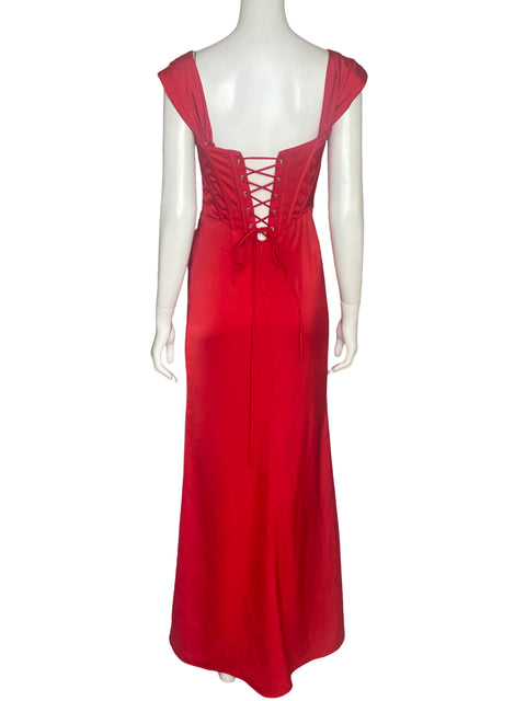 Vestido Cinderella Strapless Rojo - Talla 8
