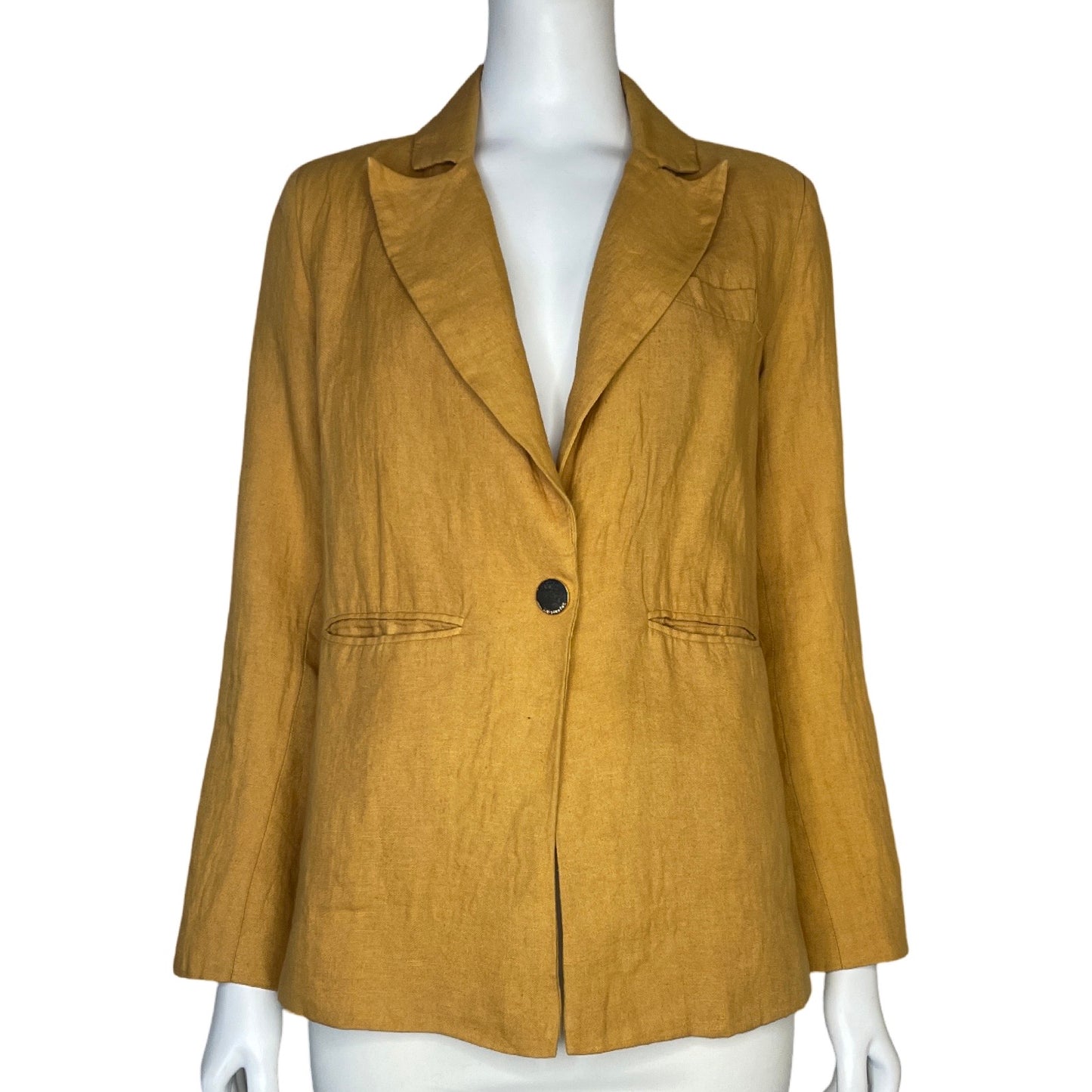 Blazer Las Sureñas De Lino Amarillo - Talla S