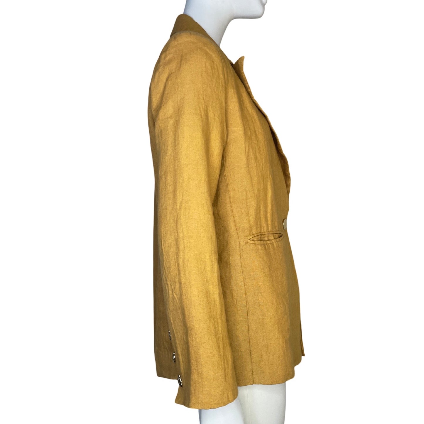 Blazer Las Sureñas De Lino Amarillo - Talla S