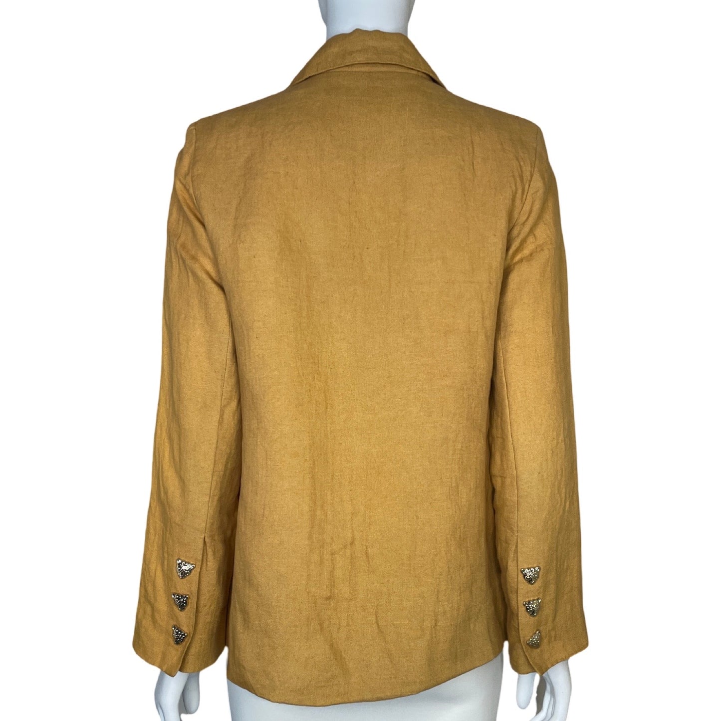 Blazer Las Sureñas De Lino Amarillo - Talla S