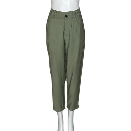 Pantalón Zara Fluido Verde-Talla XS