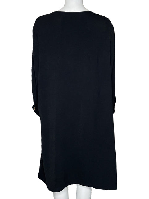 Vestido Tesoro TPS Fluido Botones Negro-Talla U