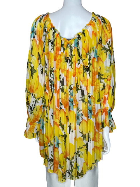 Blusa Kaktus Plisada Manga Larga Amarillo-Talla L