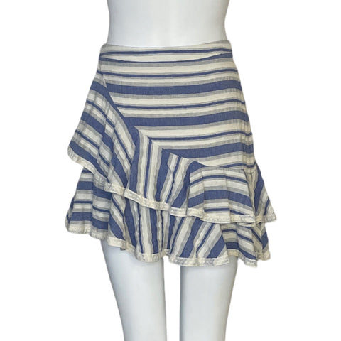 Falda Tularosa Vuelos Encaje Azul-Talla XS