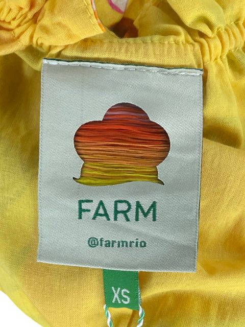 Vestido Farm Rio Capas Vuelo Amarillo-Talla XS
