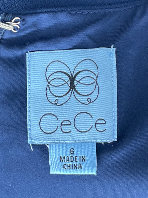Vestido CeCe Mangas Festoneadas Azul-Talla 6