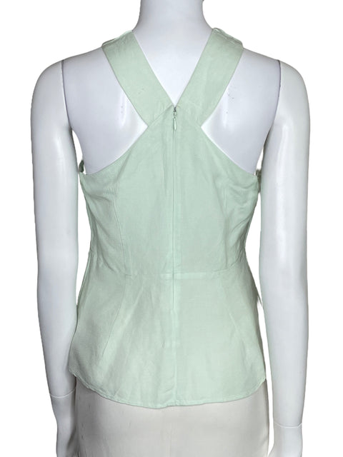 Blusa Ann Taylor Halter Sin Mangas Verde-Talla 2