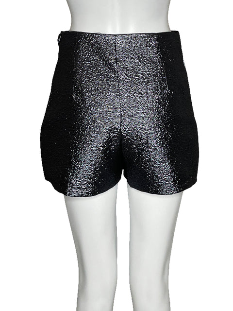 Faldashort Zara Metalizada Mini Plateado-Talla M