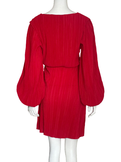 Vestido Tesoro TPS Plisado Cross Body Rojo-Talla S