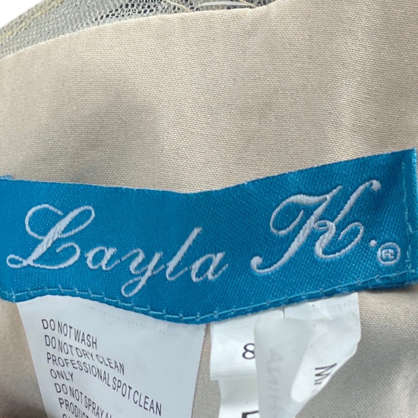 Vestido Layla K Pedrerias Tull Azul-Talla 8