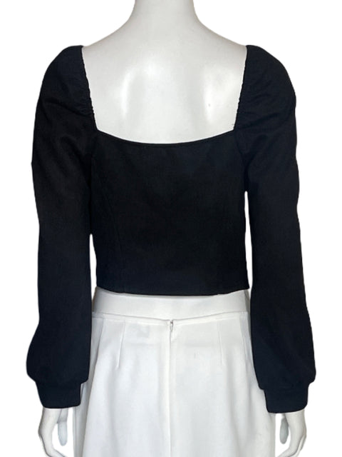 Top Mele E Pere Abullonado Negro-Talla S