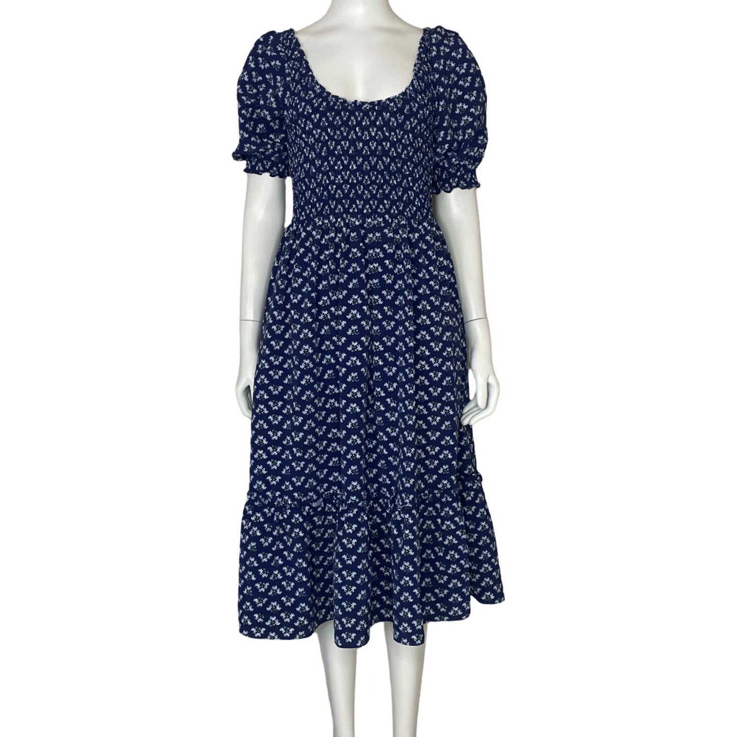 Vestido Hill House Vuelos Floral Azul-Talla S