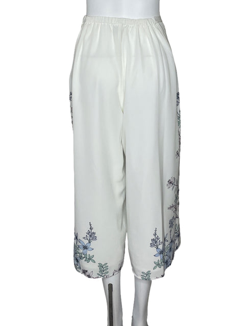 Pantalón Vince Camuto Fluido Flores Blanco-Talla 8