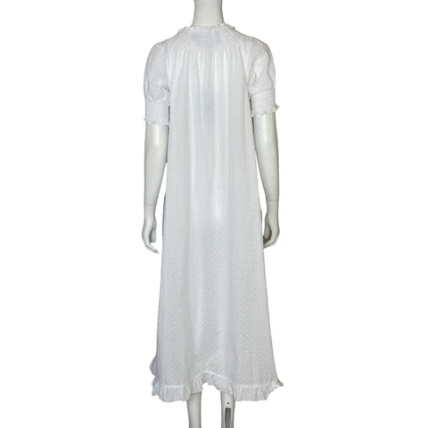 Vestido Hill House Caroline Abullonado Blanco-Talla XS
