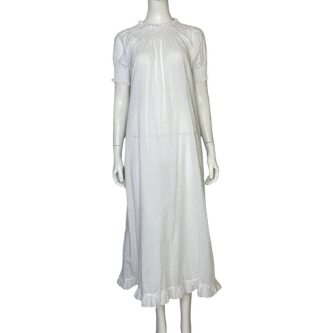 Vestido Hill House Caroline Abullonado Blanco-Talla XS