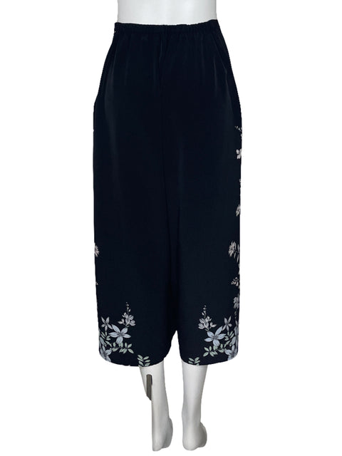 Pantalón Vince Camuto Palazzo Flores Negro-Talla 8