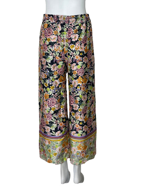 Pantalón Tesoro TPS Flores Fruncido Negro-Talla S