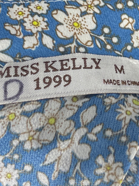 Vestido Miss Kelly Mangas Larga Floral Azul - Talla M
