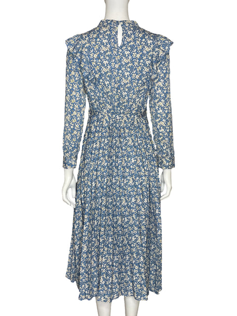 Vestido Miss Kelly Mangas Larga Floral Azul - Talla M