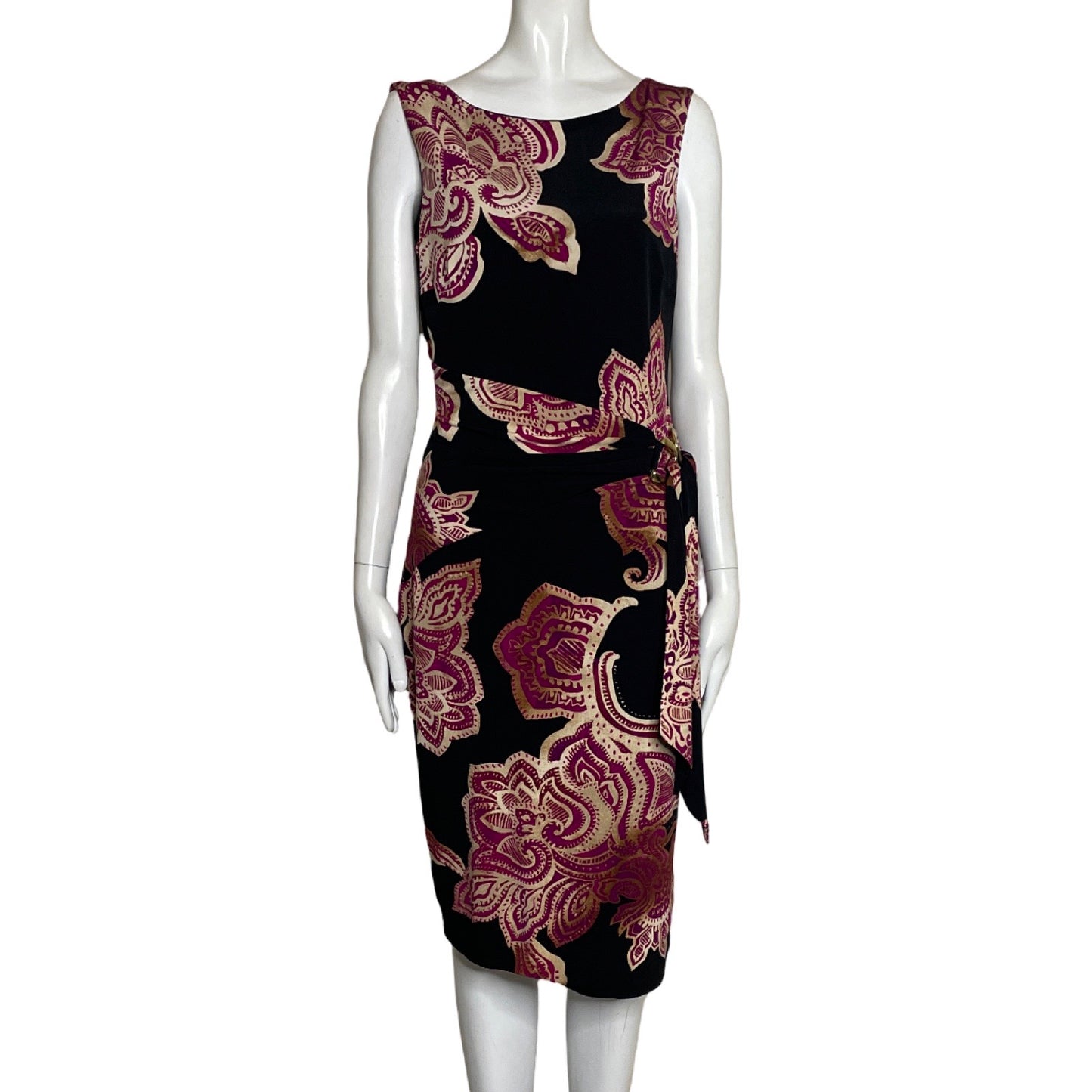 Vestido Cache Recto Estampado Negro-Talla M