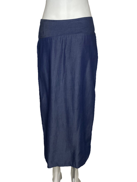 Falda Padova Drapeado Azul - Talla 8