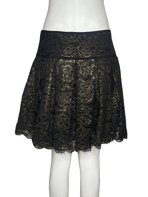 Falda DKNY Flores Brillante Negro - Talla 6