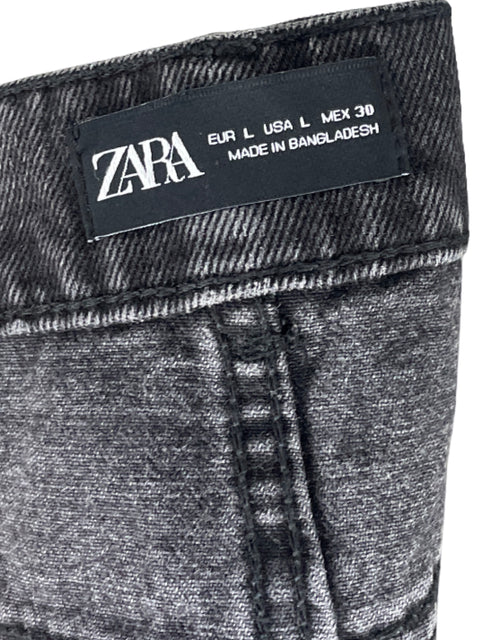 Falda Zara Denim Rasgado Negro - Talla L