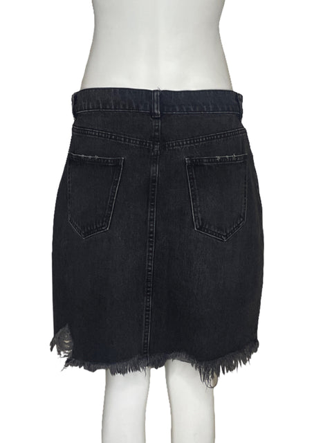 Falda Zara Denim Rasgado Negro - Talla L