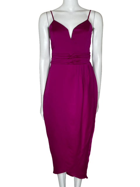 Vestido Express Drapeado Tirantes Morado-Talla S