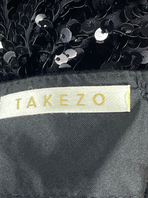 Vestido Takezo Lentejuelas Mangas Negro-Talla S