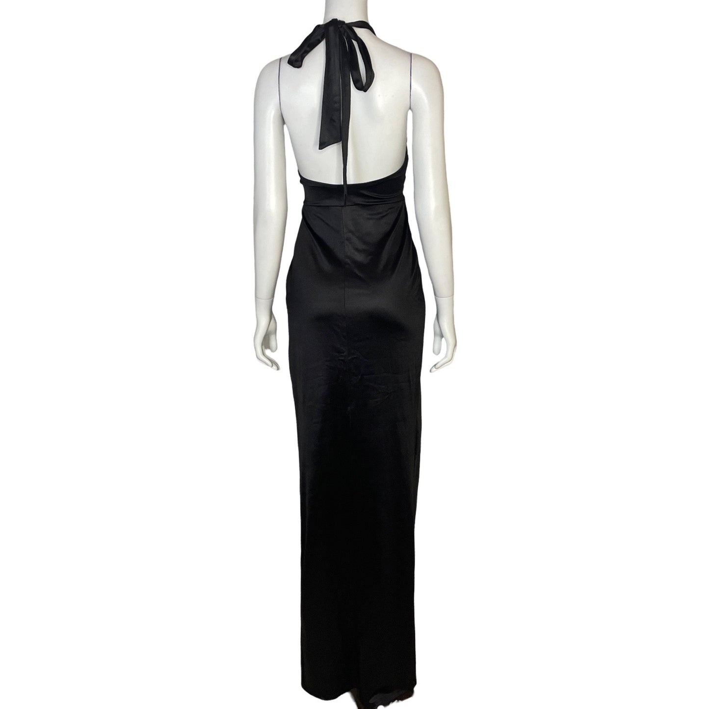 Vestido Julian.J Maxi Satinado Negro-Talla L